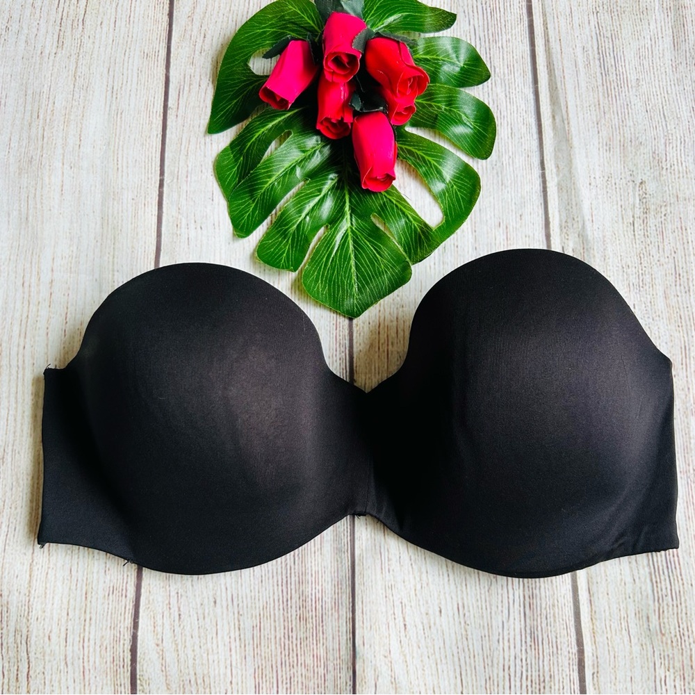 Maidenform Women’s Black Wired Strapless Bra Size 38D